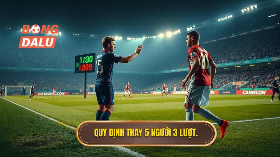 2. Quy định thay 5 người 3 lượt.