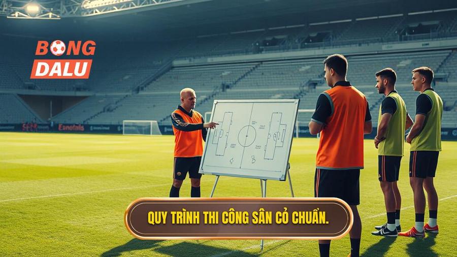 3. Quy trình thi công sân cỏ chuẩn.